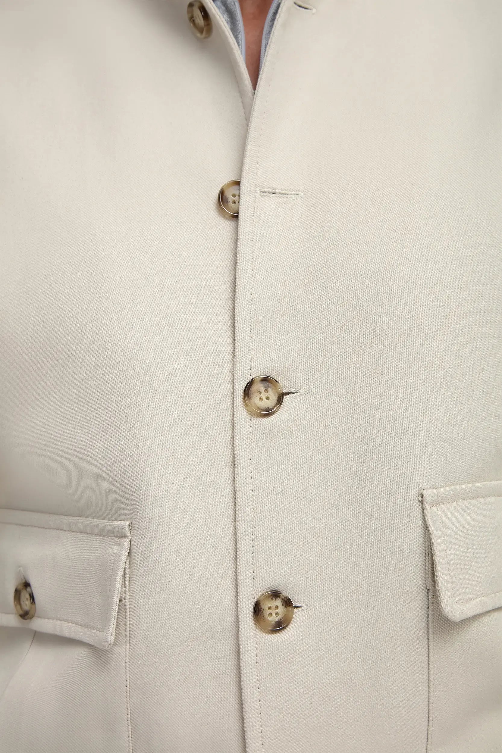 Beige cotton and silk bomber - Made in Italy