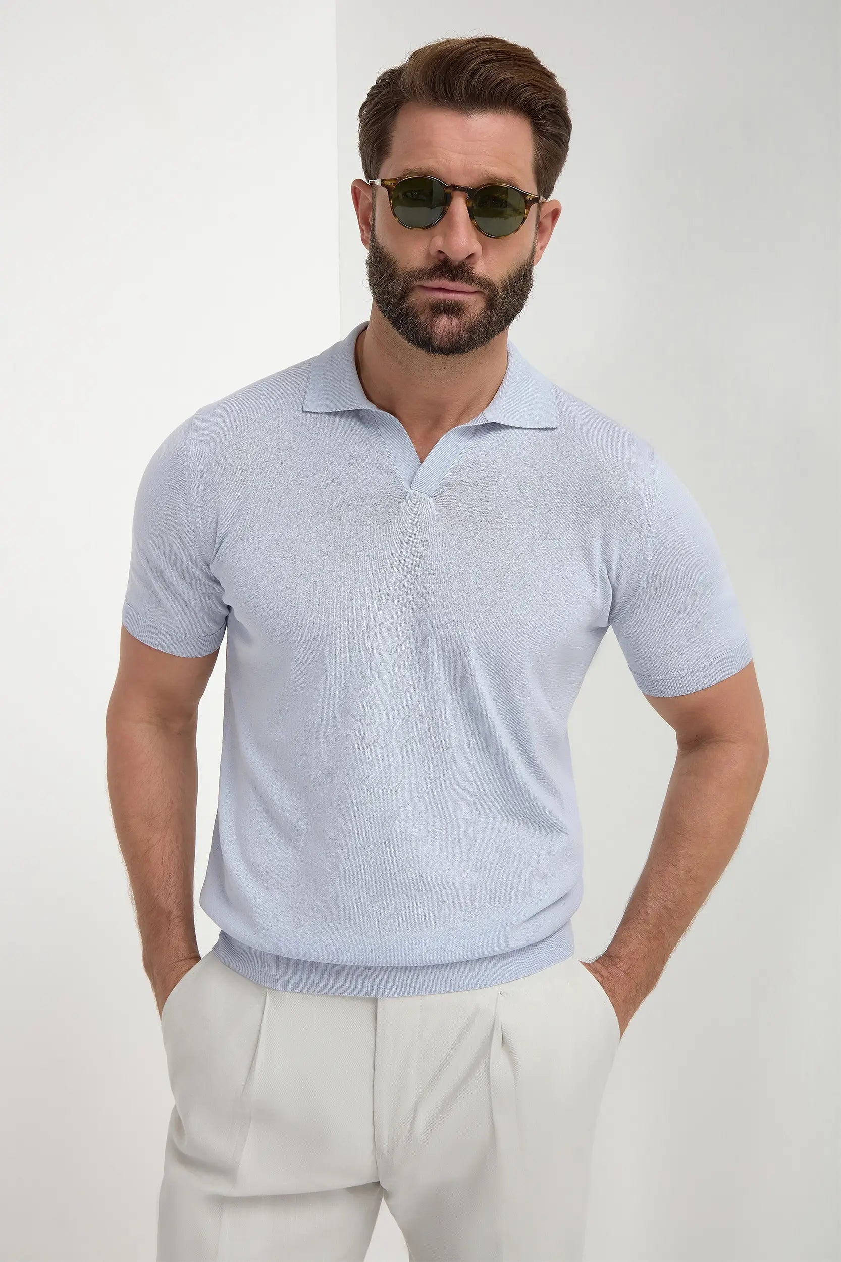 Light blue polo - Made in Italy