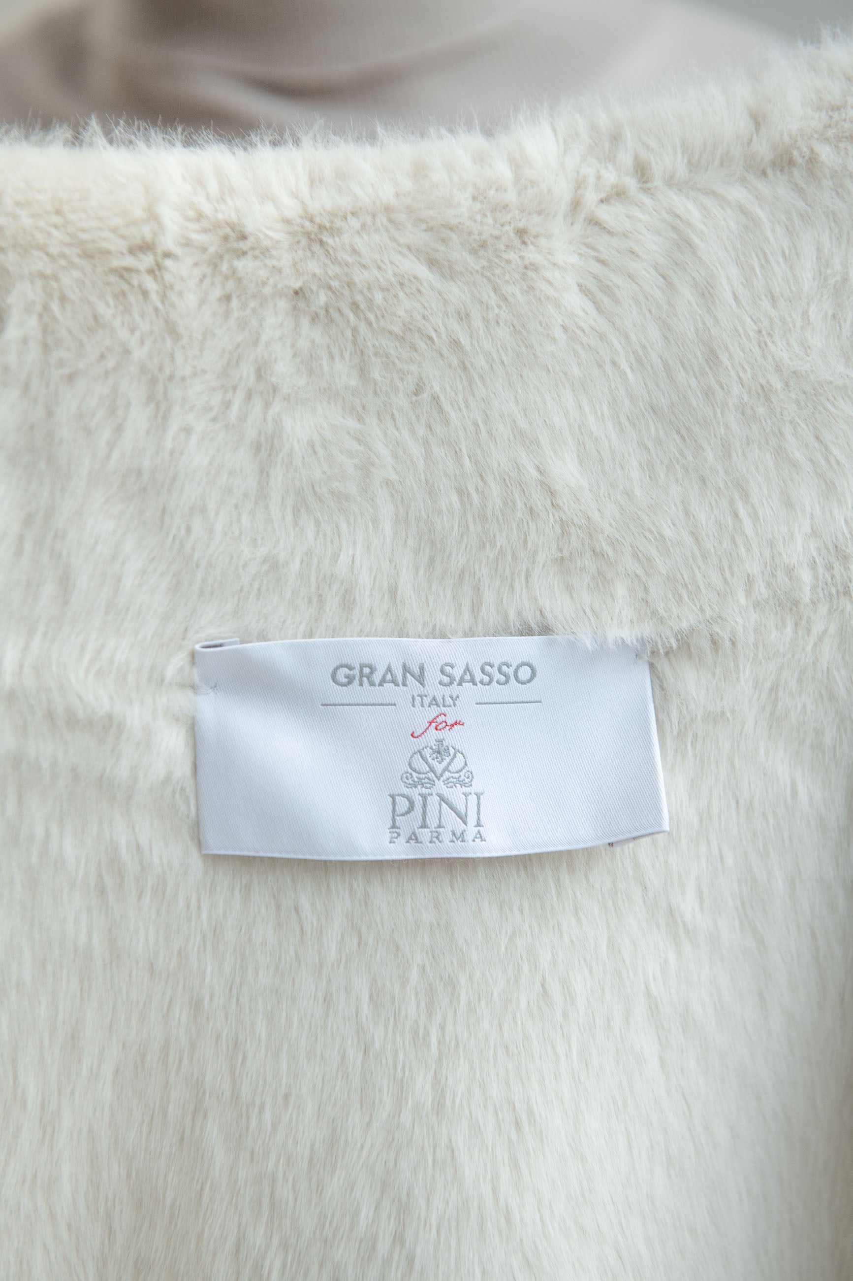 Off-white cashmere knitted bomber with fur - Made in Italy
