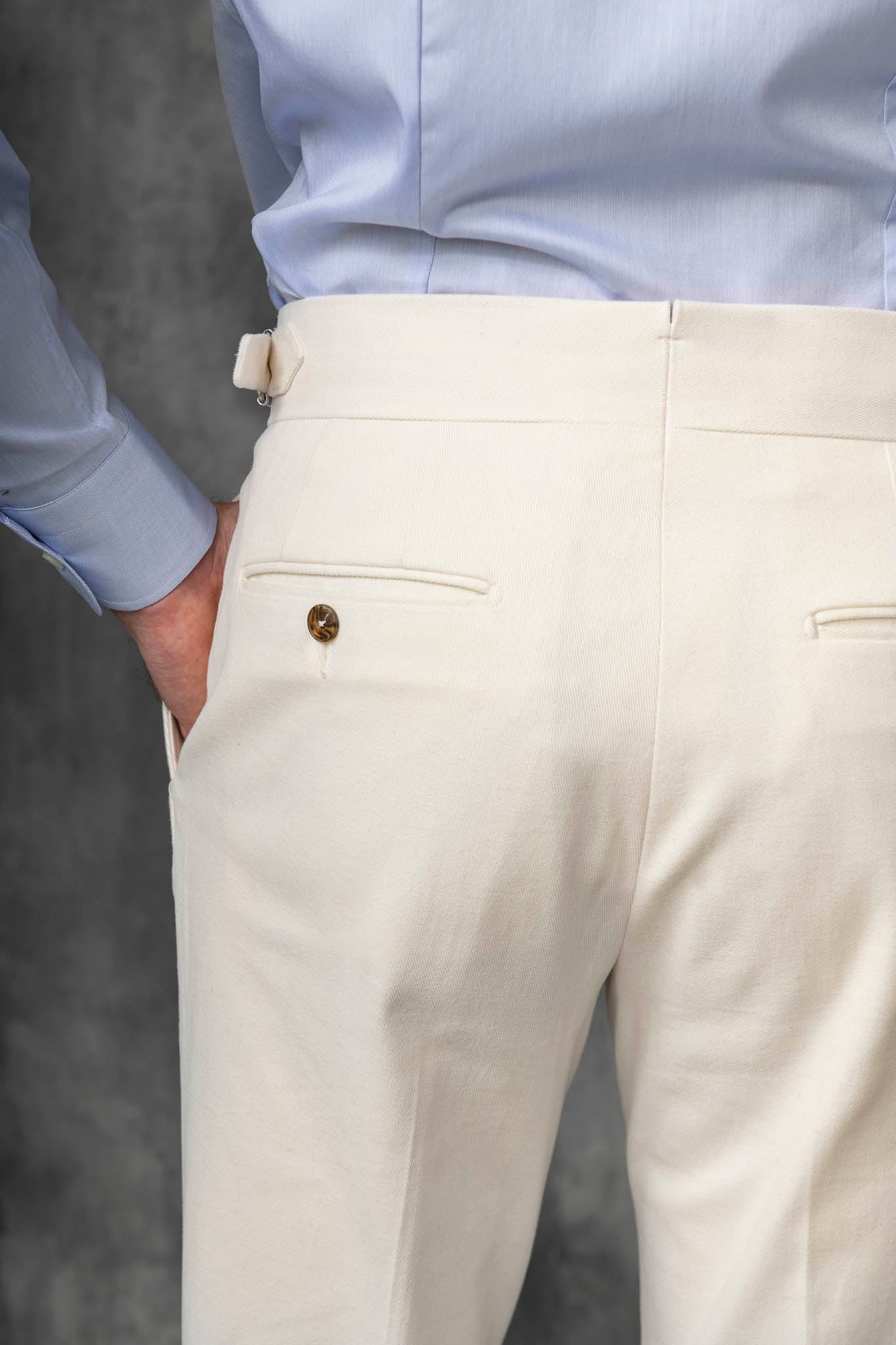 Off-white cotton Soragna trousers - Made in Italy
