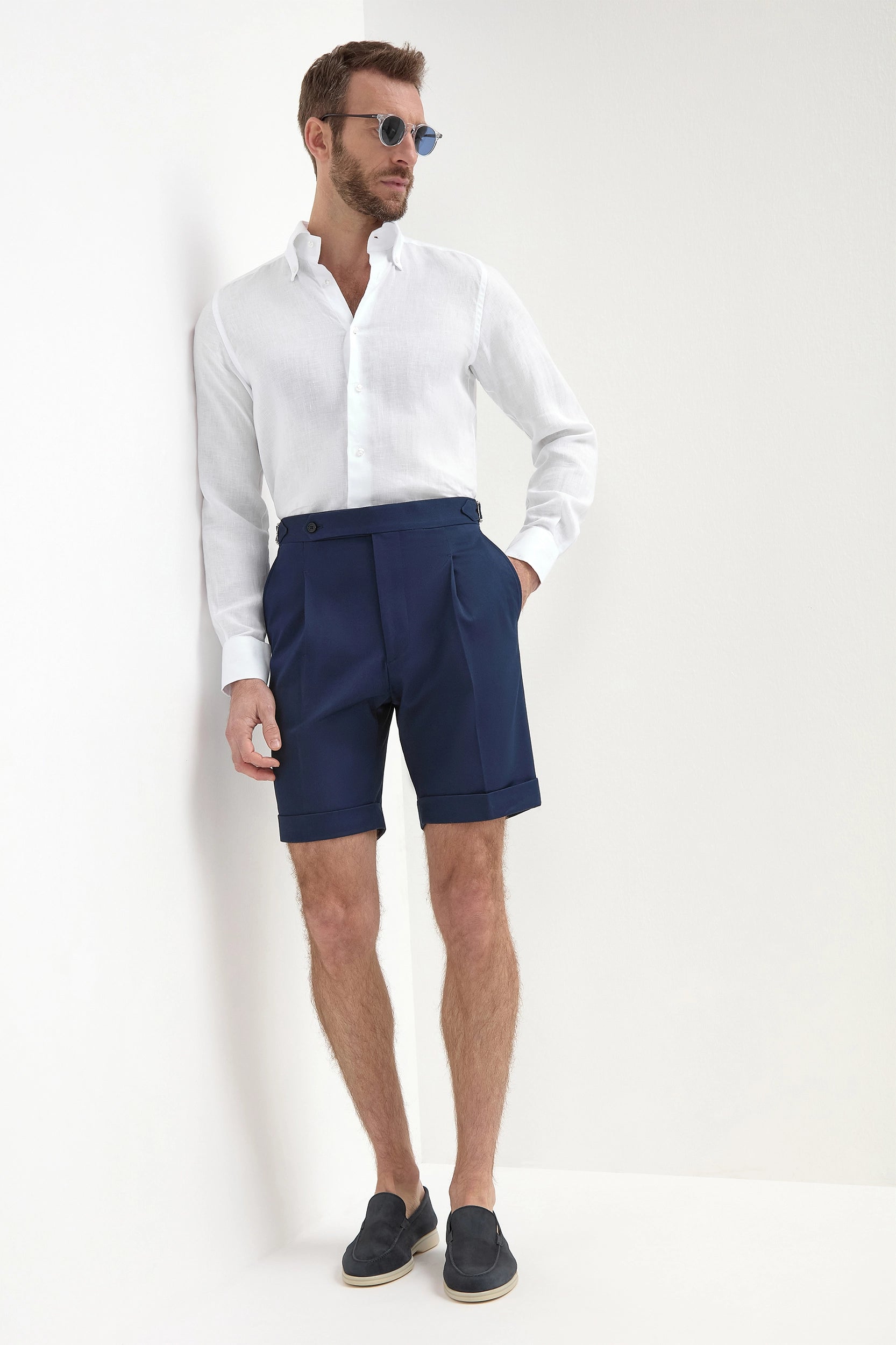 Blue cotton shorts - Made in Italy