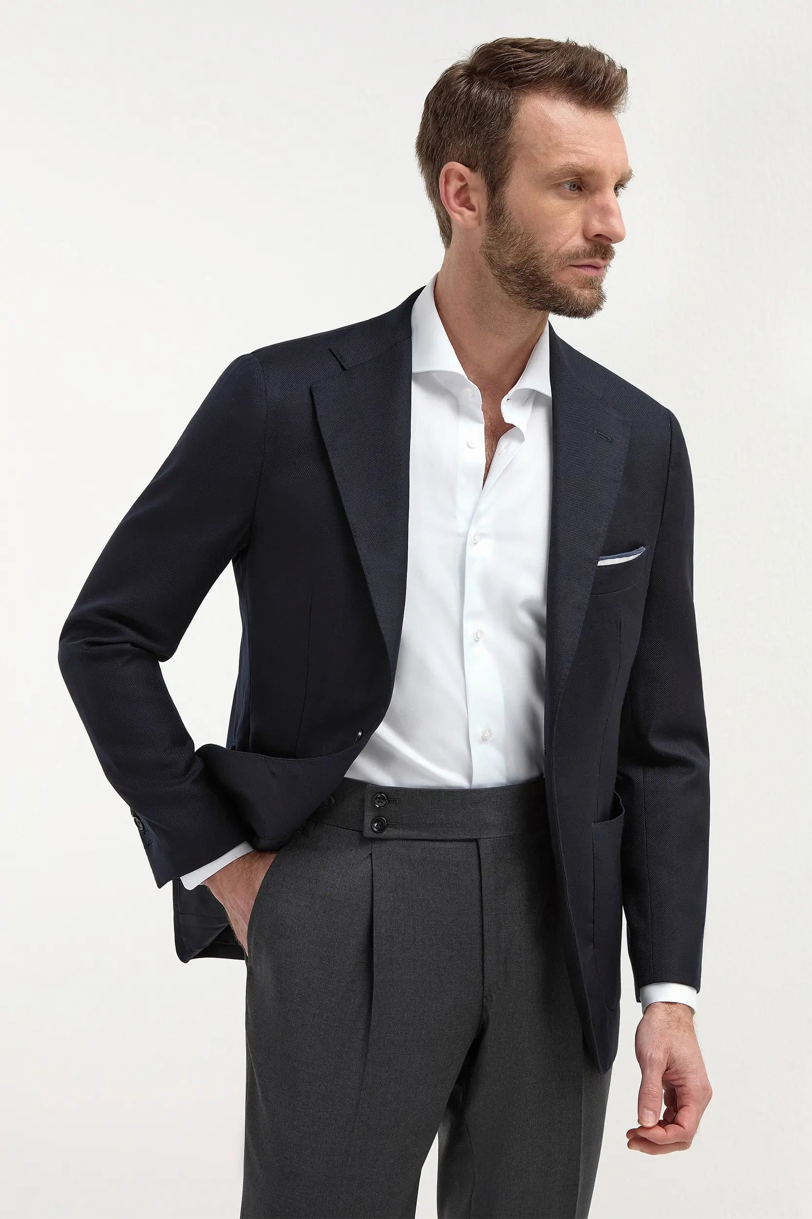 Blue Full Canvas Blazer - Made in Italy